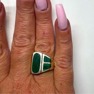Malachite and Silver Ring